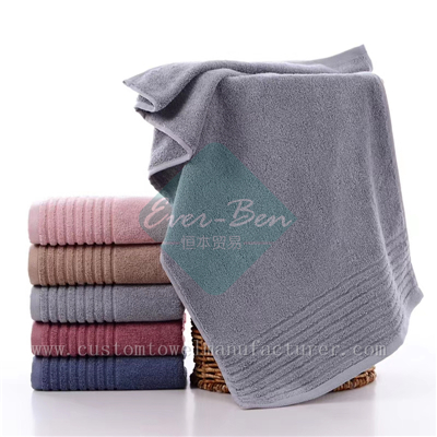 China Bulk Custom Bamboo plush bath towels Manufacturer Bespoke Logo Grey Bath Bamboo Towels Exporter